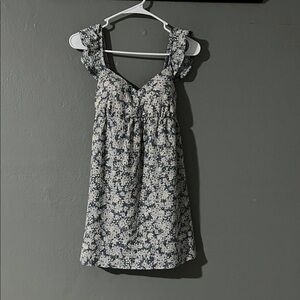 Eyeshadow Blue and White Floral Mini Dress